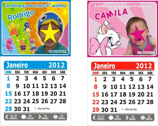 imã com calendario
